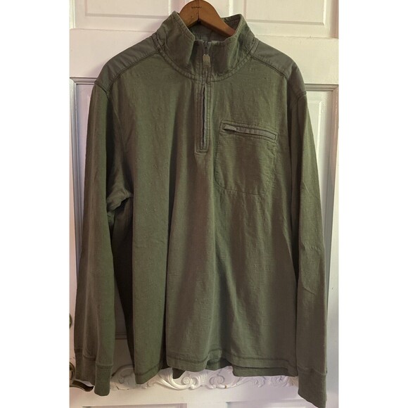 Eddie Bauer Cloud Quarter Zip Fleece. Mens XXL. Pullover Long Sleeve. Green. - Picture 2 of 4